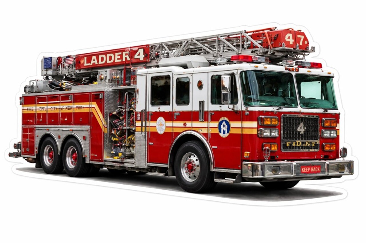 Fire Truck Cutouts – Classroom Firefighter Theme Decorations & Kids Craft Supplies – Red Fire Engine Die-Cut Shapes, 20 Pack (2" or 4"x2")
